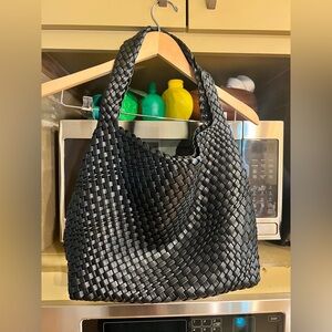 Melie Bianco Johanna Black Large Recycled Vegan Shoulder Bag Like New